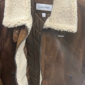 Calvin Klein suede brown coat